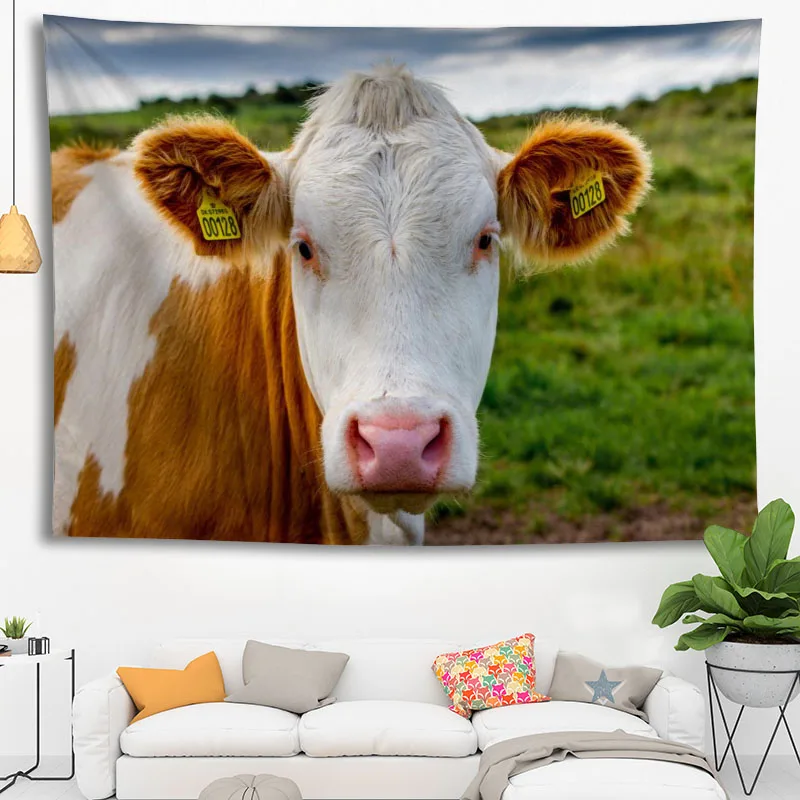 Гобелен на заказ с животными корова настенный гобелен украшение для дома