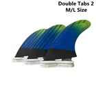 YEPSURF новые двойные вкладки 2 ML Размер синий градиентный цвет три набора сотовые углеродные двойные вкладки 2 плавника квилhas доска для серфинга