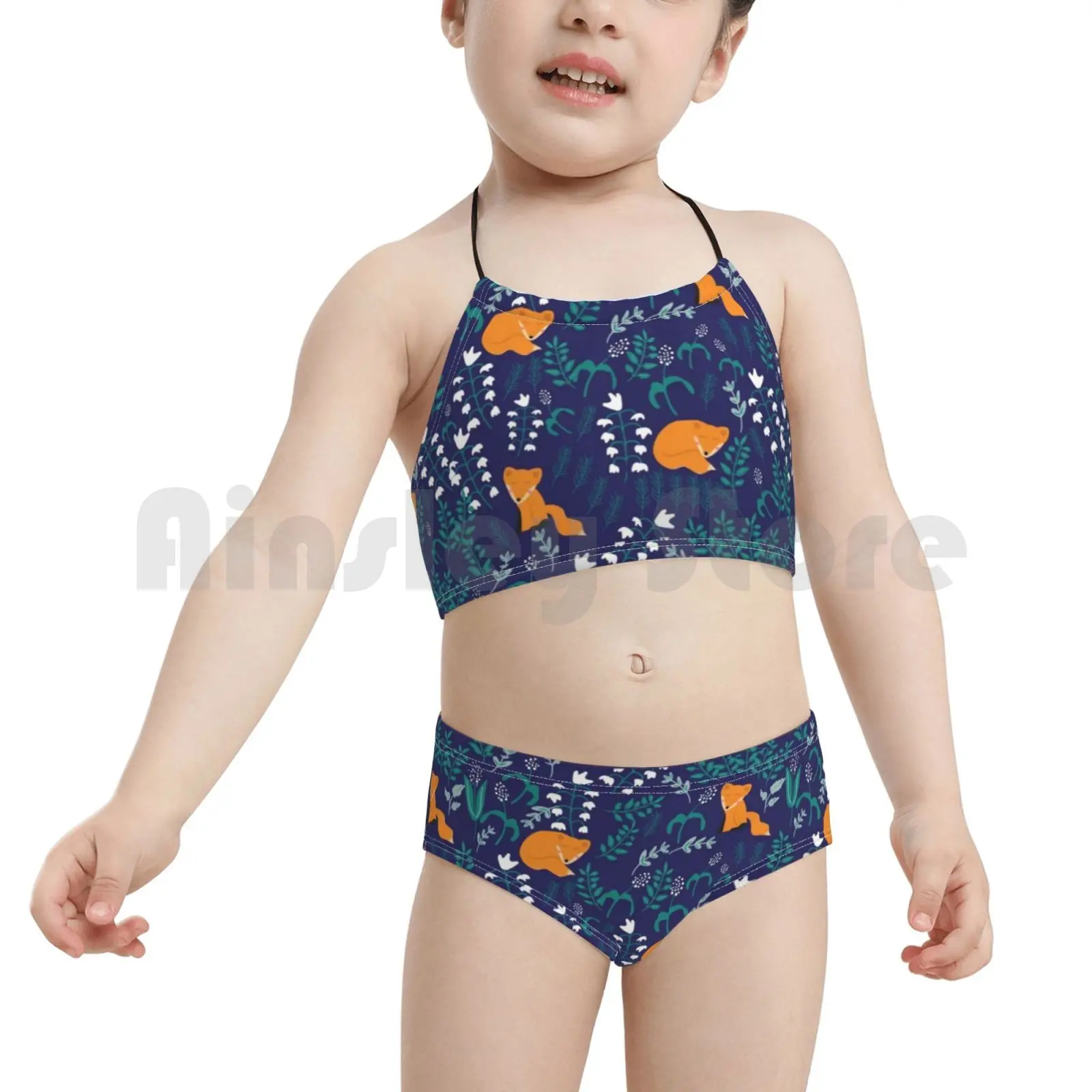 Купальники для любителей лисы с цветочным рисунком бикини подкладкой высокой