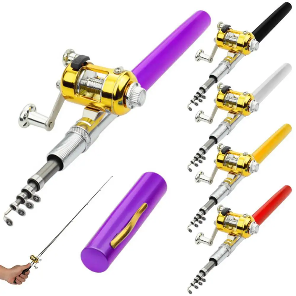 

40% Discounts Hot! Lightweight Mini Pen Shape Telescopic Fishing Rod Pole Reel Fish Tackle Tools