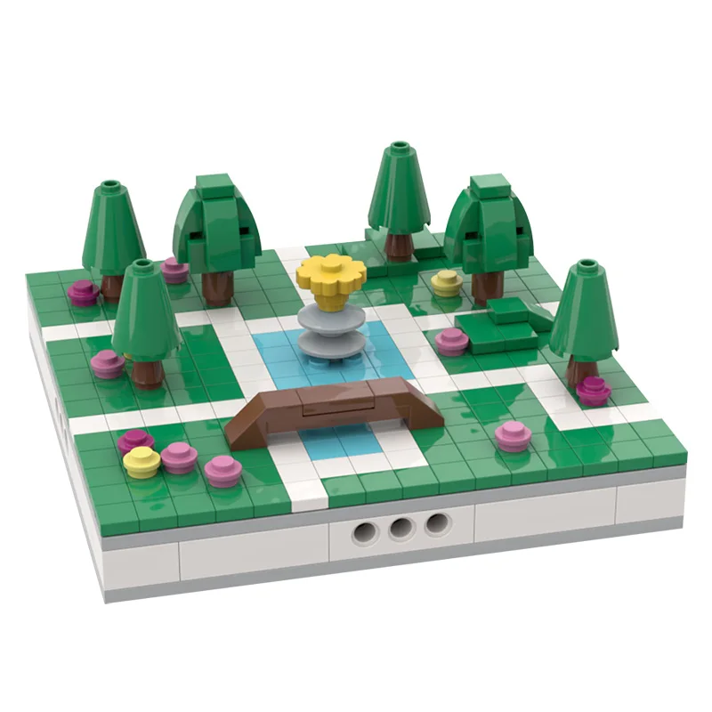 

Urban Street View Series Mini Park For a Modular City Modern Architecture MOC Bricks Creative Toys For Christmas Kid's Gift