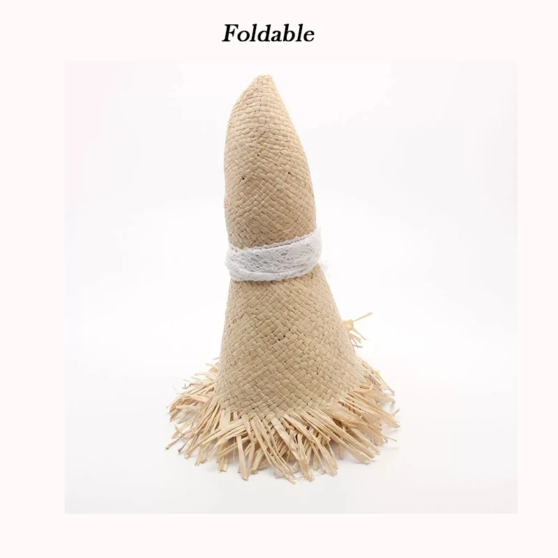 Шляпа из рафии с широкими полями женская складная Соломенная Панама уличная