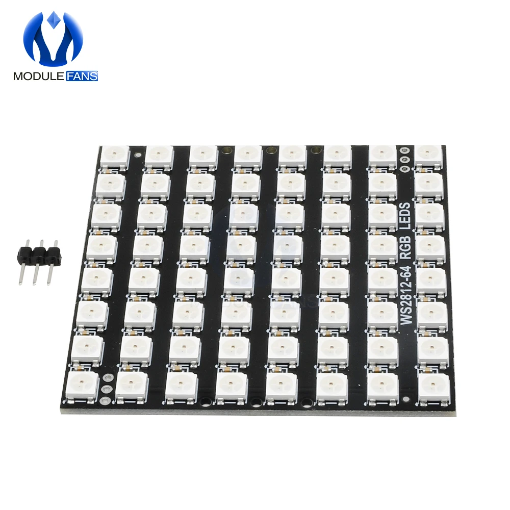 WS2812 5050 64 разрядный RGB светодиодный светильник Модуль квадратный WS2812B 8*8 разрядные