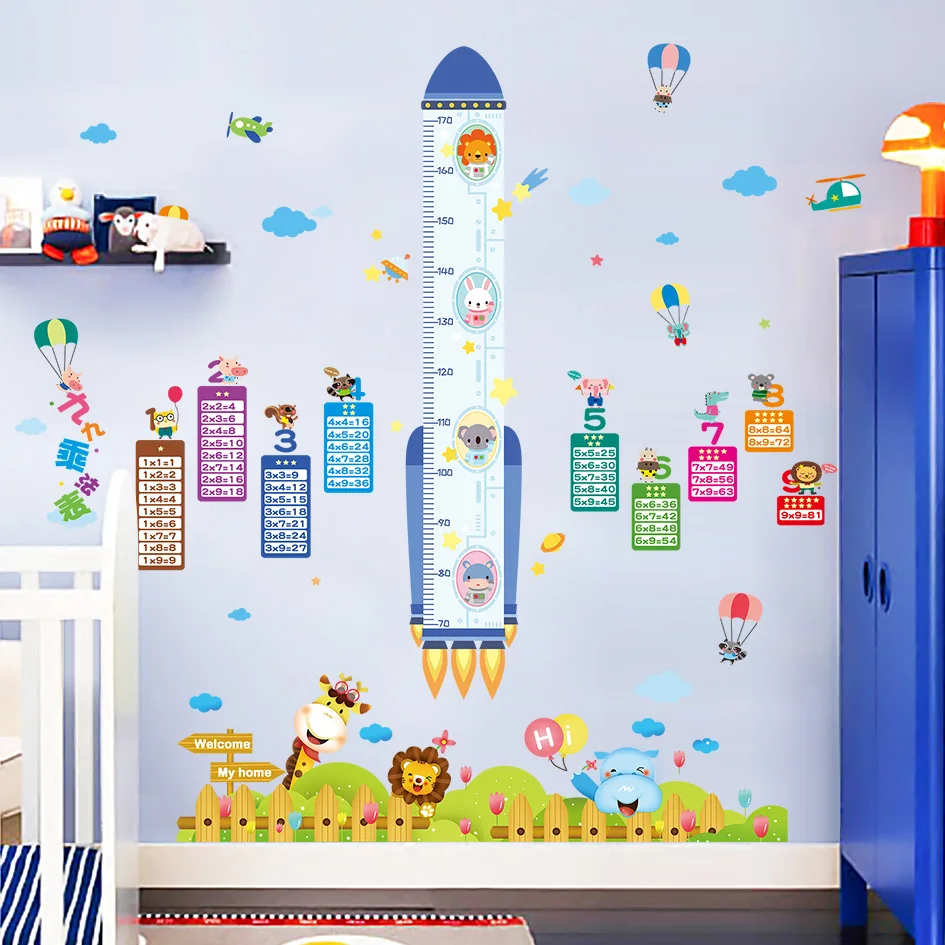 Мультяшный детский измерительный прибор весы наклейка для ребенка по высоте