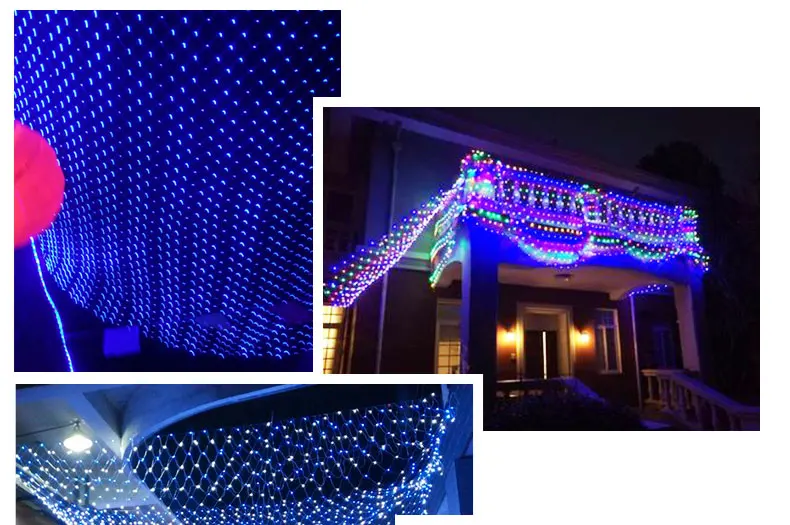 1,5 м x 1,5 м 96LED 110 В 220 в супер яркий сетчатый струнный светильник, Рождественский светильник, новогодний, садовый, Свадебный, праздничный светильник ing