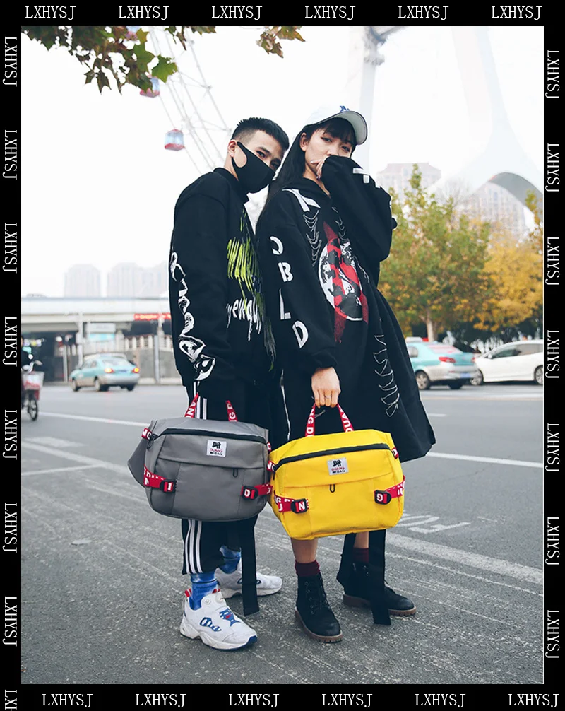 Unisex Waist Bag Fanny Pack Large Capacity Chest Bags Bum Package Street Style Hip Hop Packs Solid Color Oxford Cloth Handbag