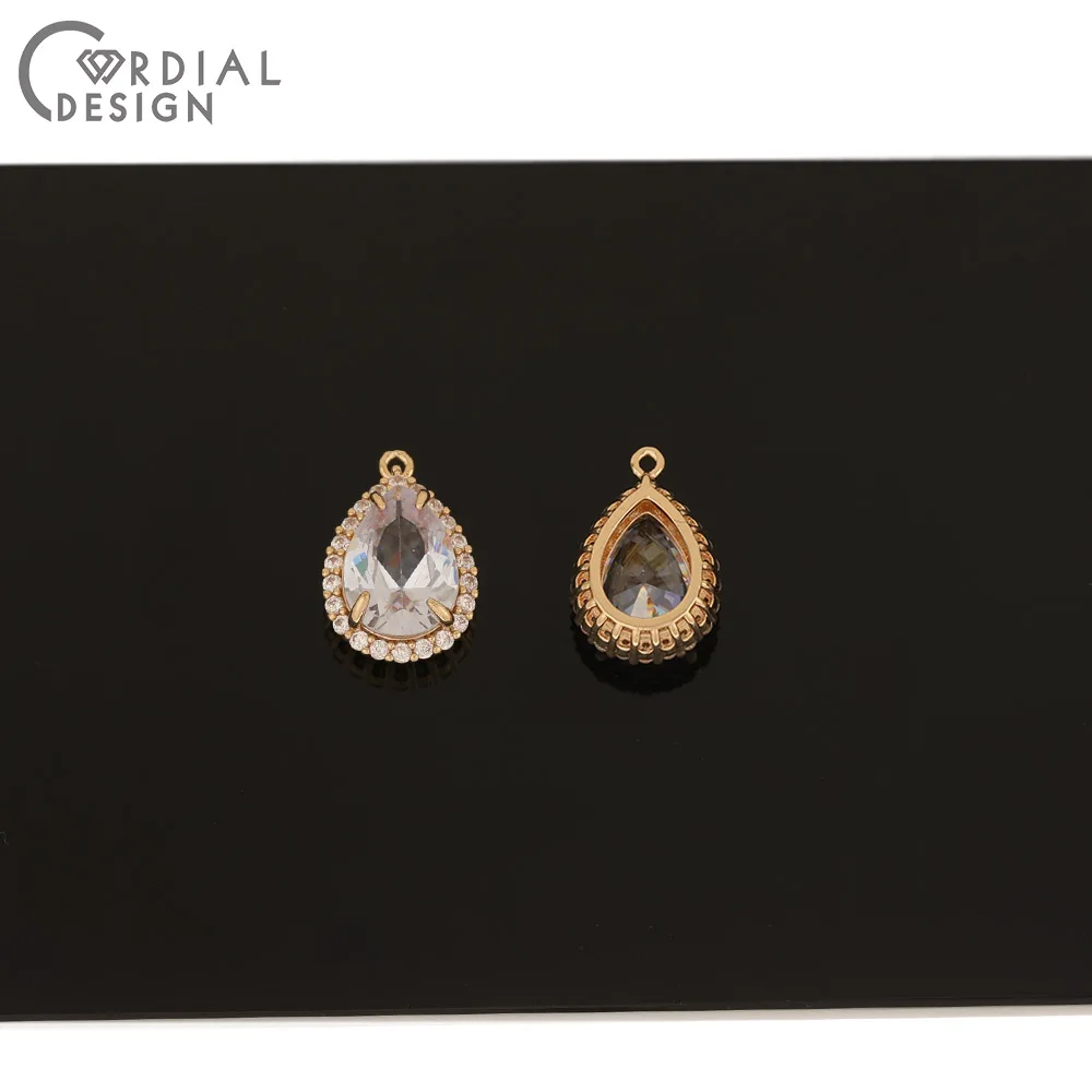 

Cordial Design 40Pcs 14*21MM Jewelry Accessories/CZ Charms/Connectors/DIY Making/Hand Made/Earring Findings/Crystal Pendant