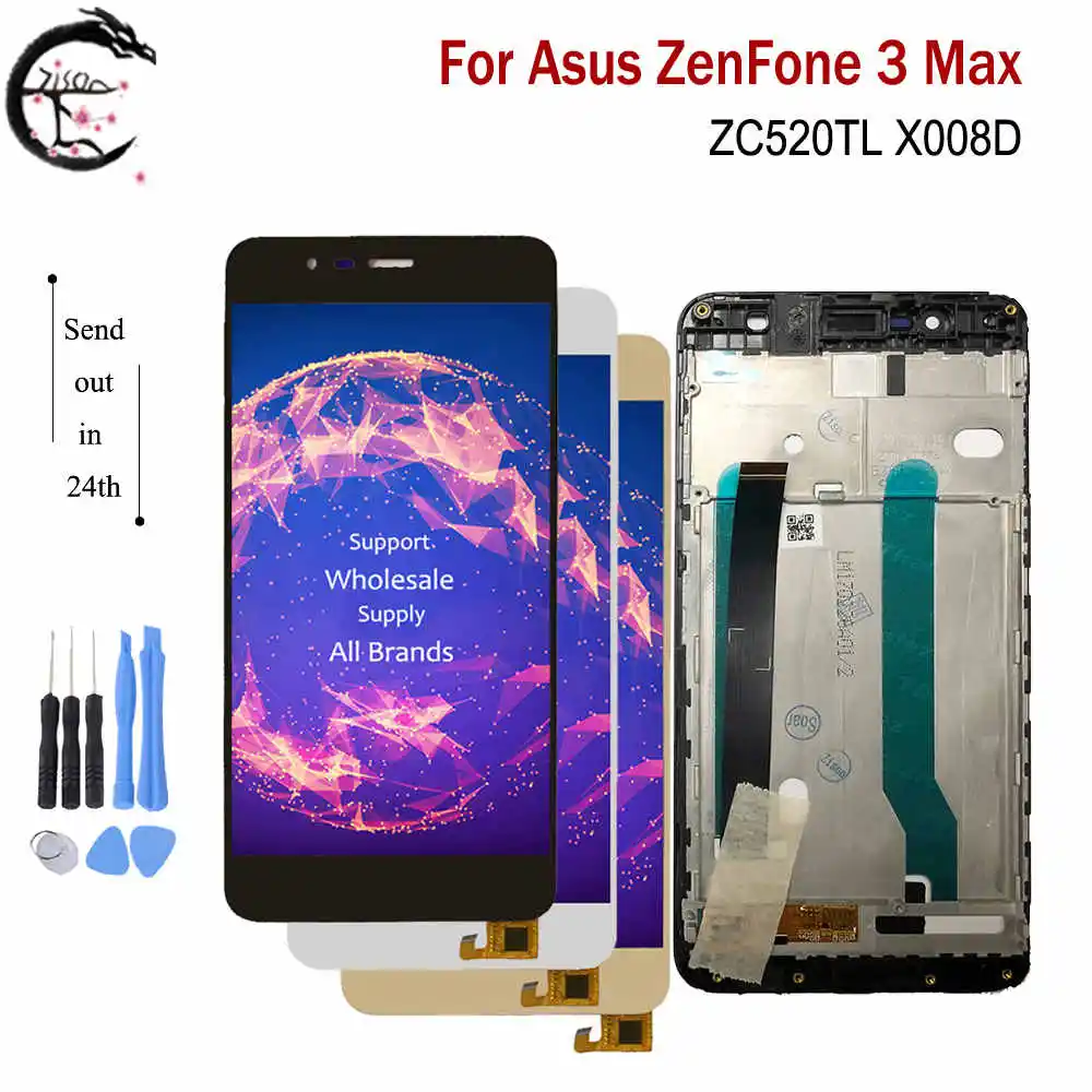 ЖК дисплей с рамкой для Asus ZenFone 3 Max 3max ZC520TL X008D сенсорный датчик дигитайзер в сборе