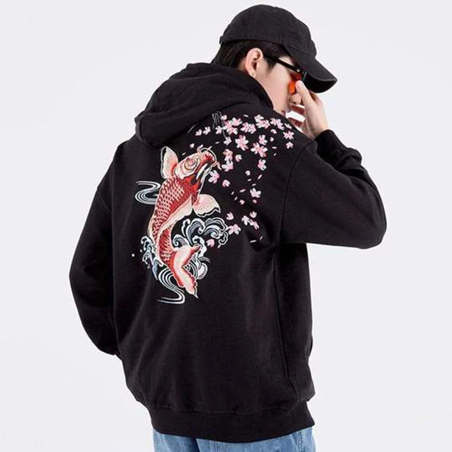 

Japan Cherry Hoodies Men Oversized Streetwear Fashion Blossoms Sweatshirt Harajuku Hip Hop Pullover Hoodie Couples Clothing