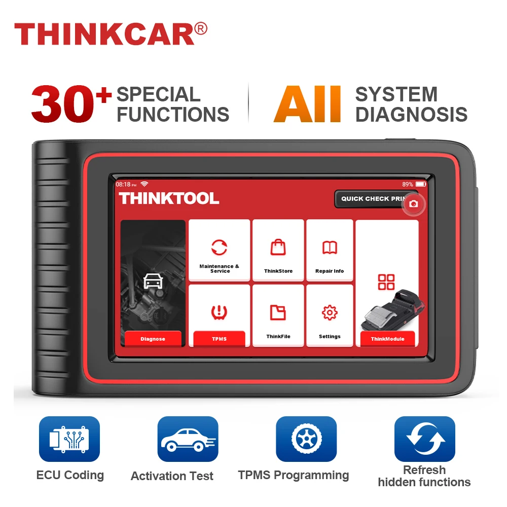 

THINKCAR Thinktool OBD2 Профессиональный Автомобильный сканер двунаправленное управление мультисброс OE-уровень OBDII диагностический инструмент