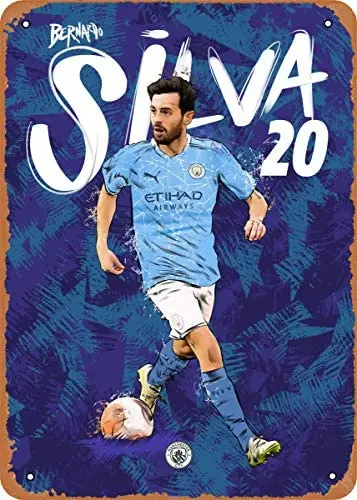 

Metal Sign - Top Players Bernardo Silva - 8 x 12 Vintage Look Tin Plate