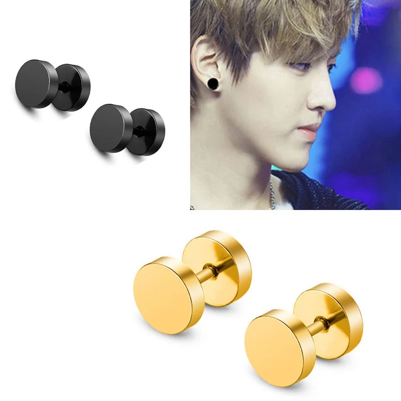 Панк серьги для мужчин серьги-гвоздики Нержавеющая сталь ювелирные изделия