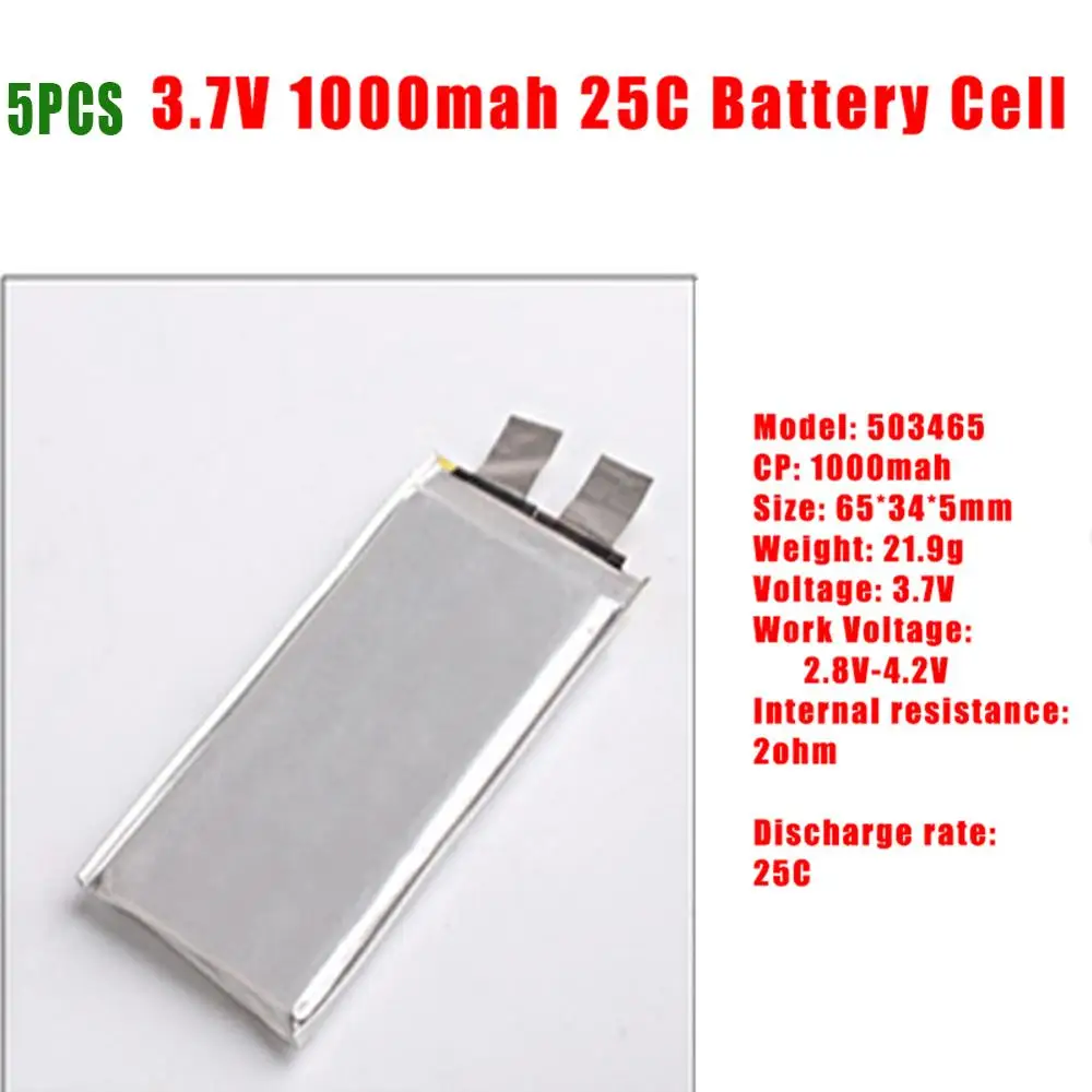 GTFDR 11,1 v 5200mah 50C 3s max 100C 3,7 V 1000mah 25C max60C запасные части для радиоуправляемого дрона traxxas - Цвет: 5PCS3.7V 1000mah