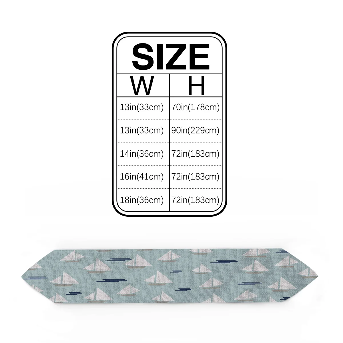 Парусная лодка голубой фон волны Настольная дорожка рождественские украшения