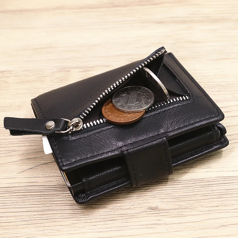 Кошелек мужской из натуральной кожи модный короткий складной бумажник с