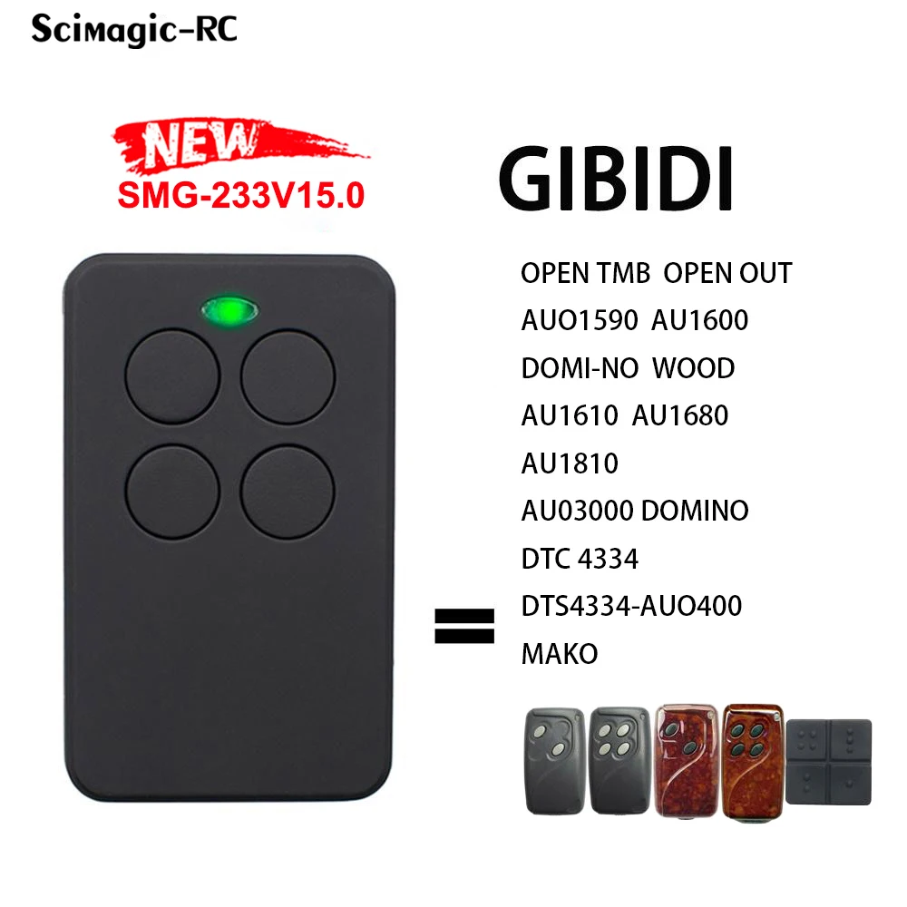 

Scimagic-RC GIBIDI AU1600 AU1680 WOOD DOMINO Gate Remote Control Fixed Rolling Code 433.92mhz Gibidi Garage Door Opener