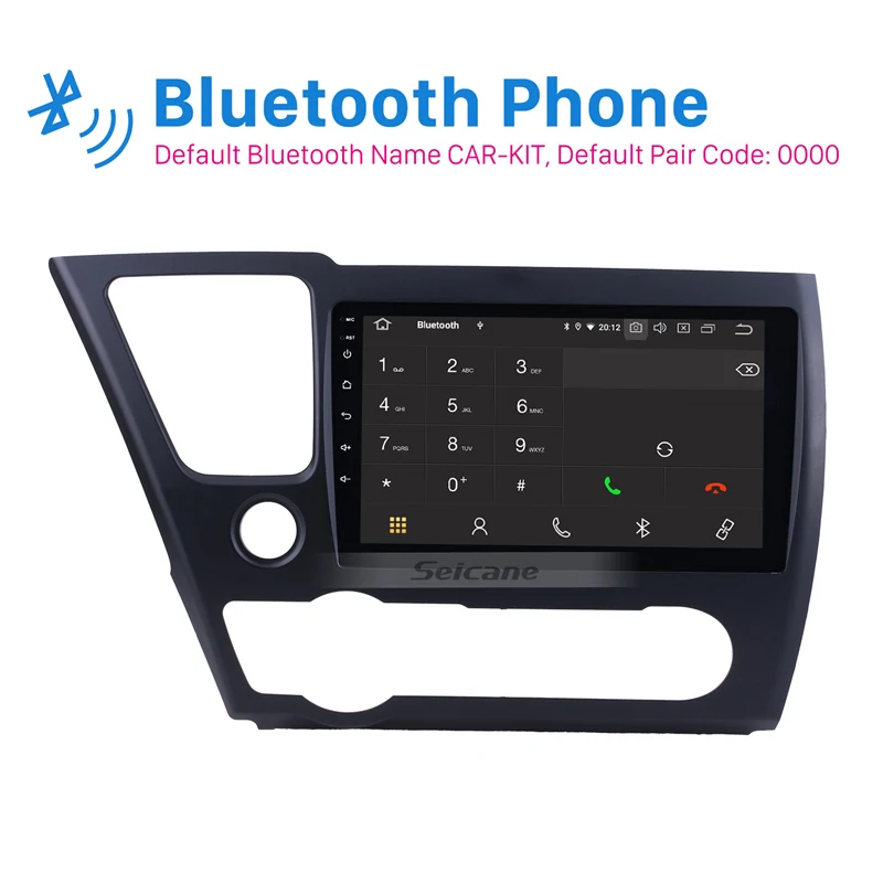 Seicane Автомобильный мультимедийный пейер для Honda Civic " Android 9,0 Bluetooth HD 1024*600 сенсорный экран автомобиля радио