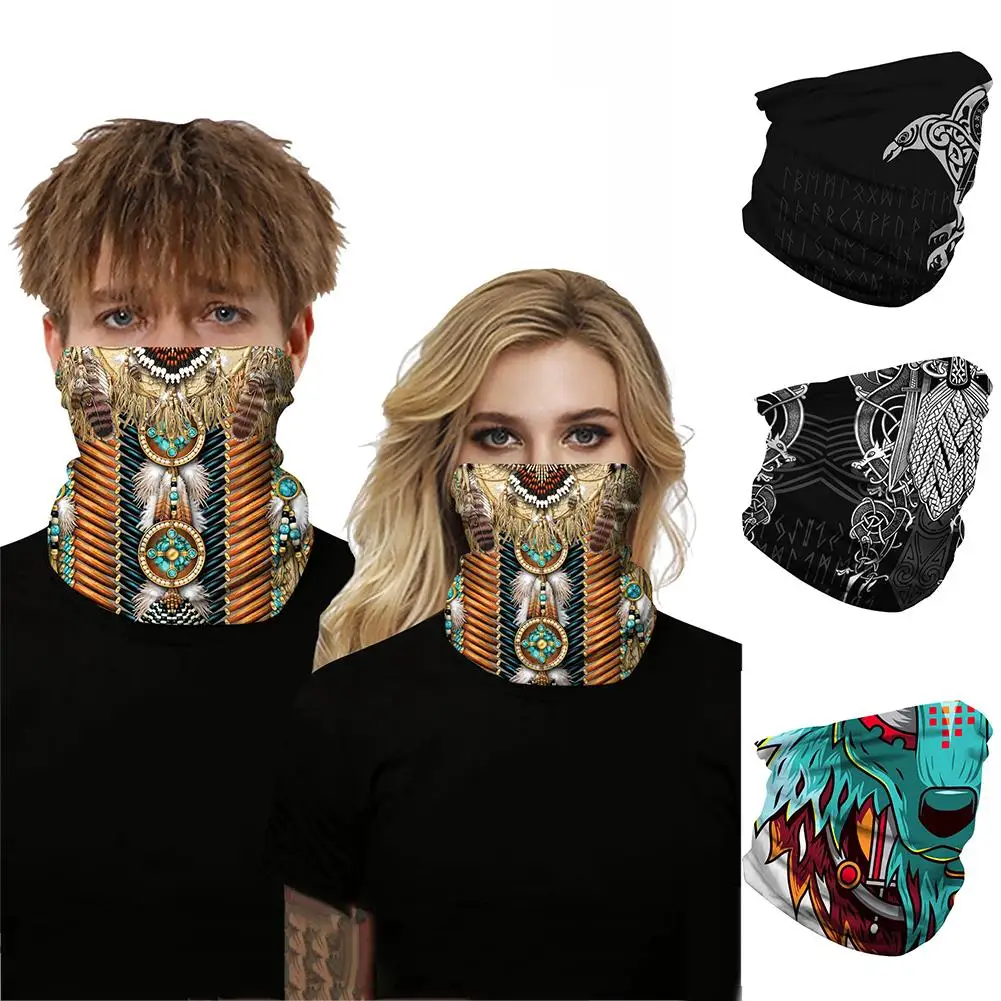 

Indian Style Dust Proof Anti Droplet Outdoor Sports Face Cover Neck Gaiter Scarf Sports towel cycling windshield mask