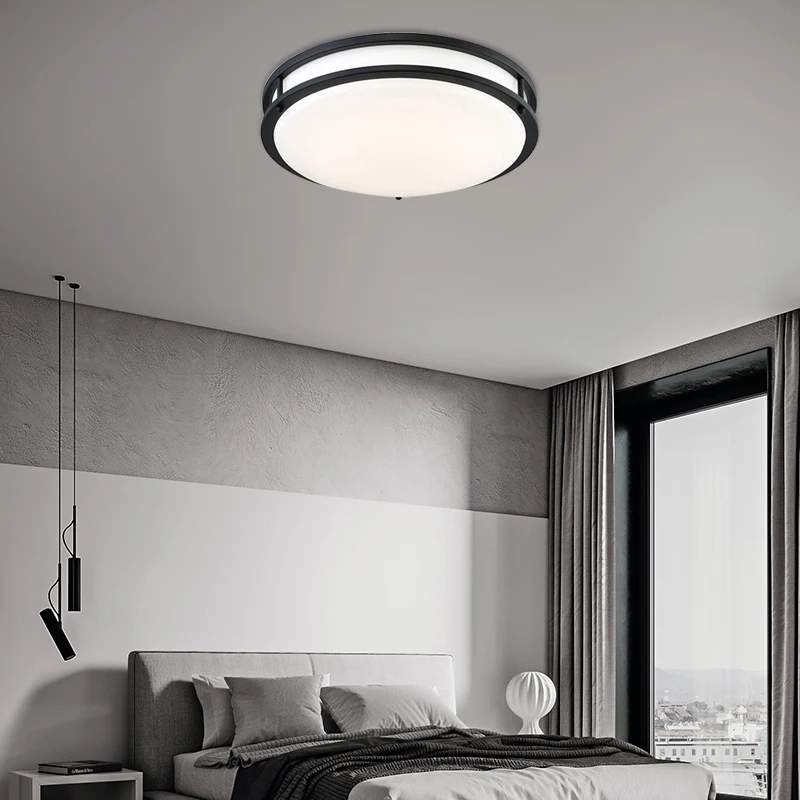 

Indoor Lights For Home Kitchen Bedroom LED Ceiling Lamps Living Room Double Ring SCR Dimmable Bathroom Industry Ceiling Lighting