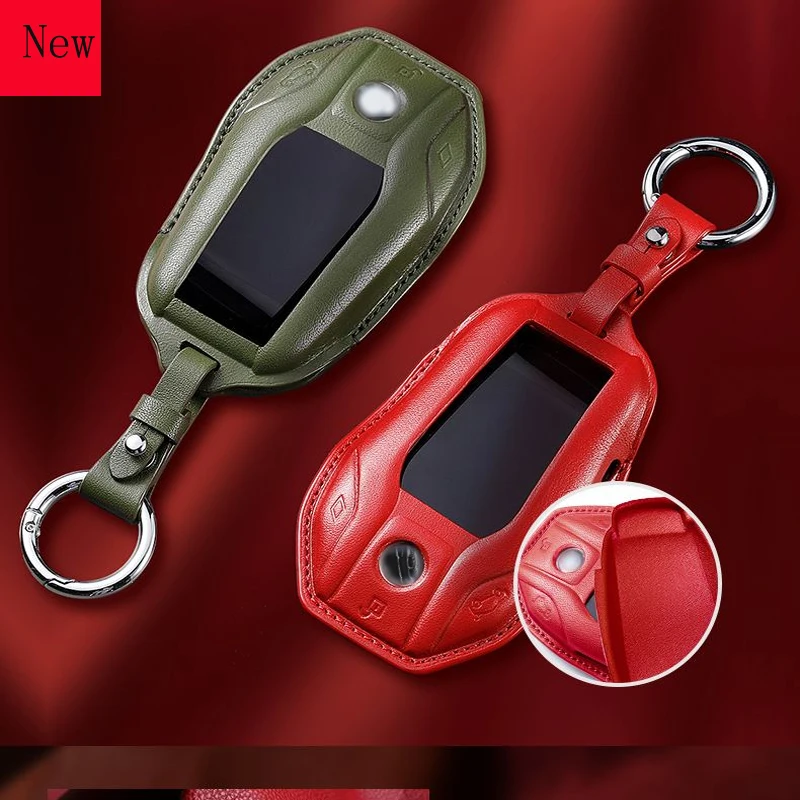 

Высококачественный композитный чехол из воловьей кожи с ЖК-экраном для автомобильного смарт-ключа чехол для BMW серии 530i 7 730 новые модели X3 X4 ...