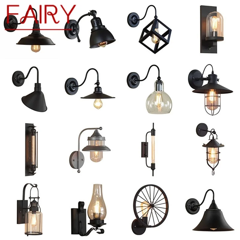 

FAIRY Retro Wall Lamp Loft Vintage Contemporary Industrial Style Sconces Light Corridor For Home