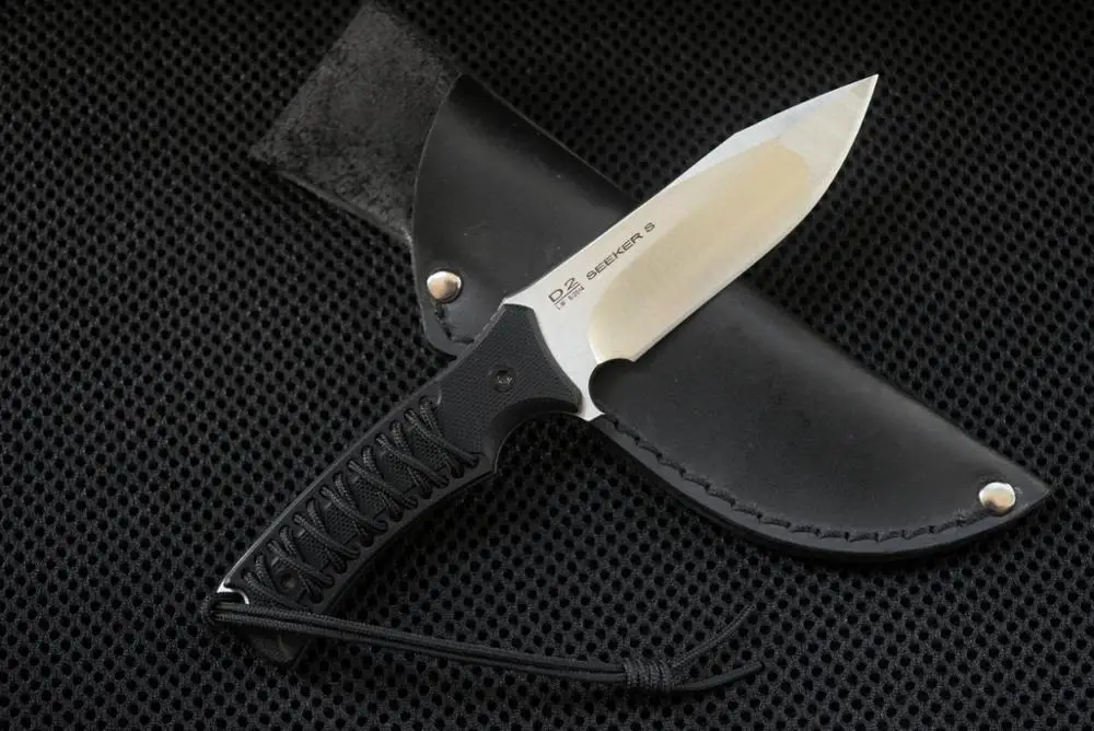 TRSKT L W G10 охотничий нож с ручкой, походные ножи для выживания, инструмент для повседневного использования с кожаной оболочкой 60HRC, Прямая поставка