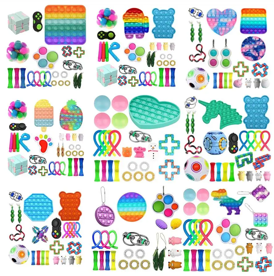 

TOP Fidget Toys Pack Anti-Stress Toy Set Marble Relief Gift for Adults Girl Children Sensory Antistress Relief Figet Toys Box