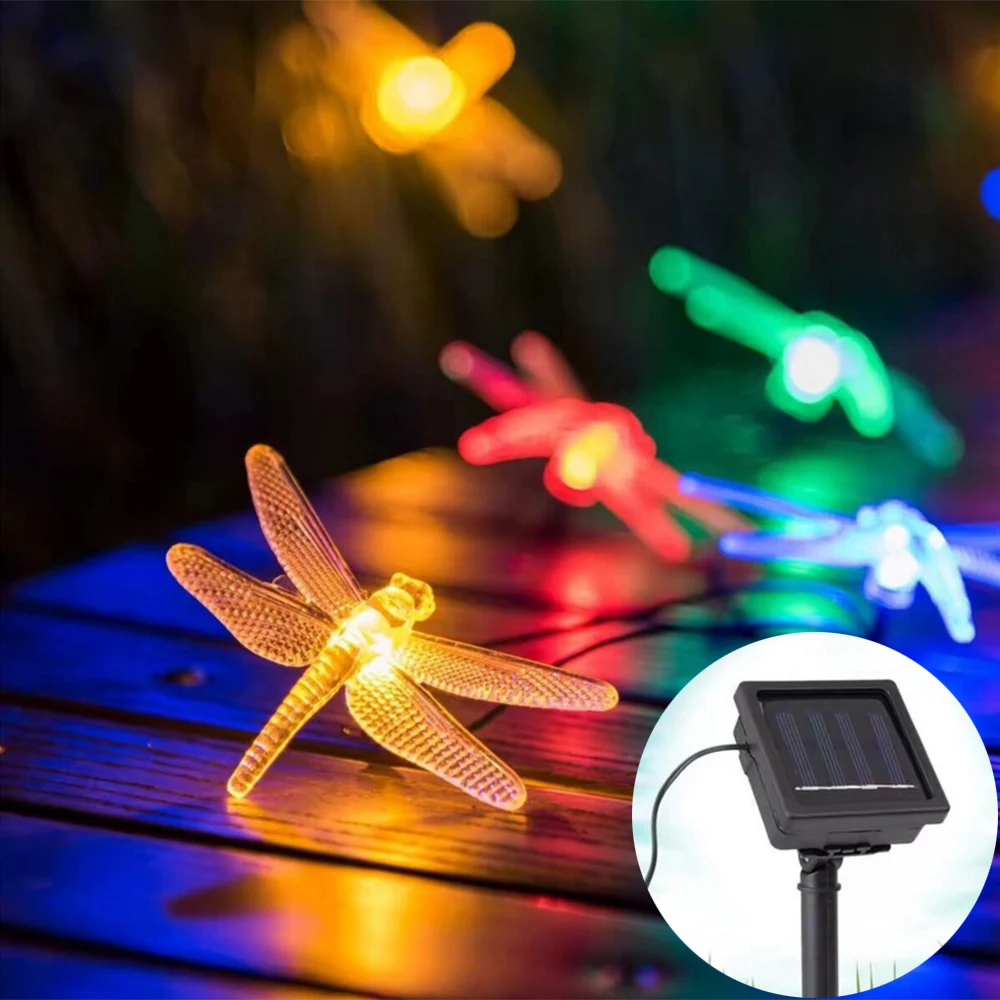 12 м светодиодный светильник на солнечной батарее с изображением стрекозы 8