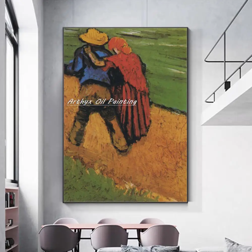 

A Pair Of Lovers By Vincent Van Gogh 100% Hand Painted Reproduction Oil Painting On Canvas Wall Art Pictures For Home Decoration