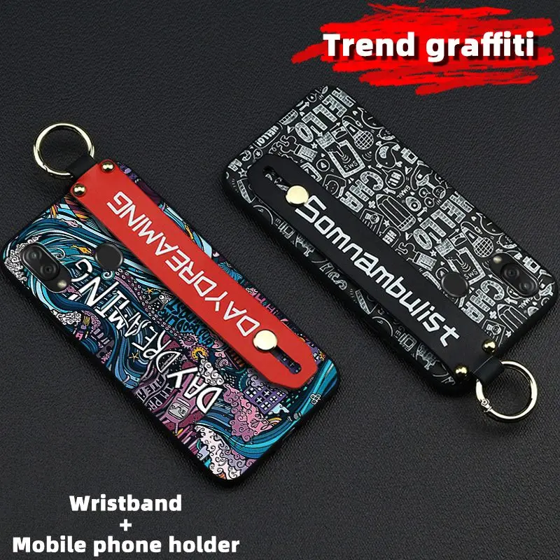 Shockproof Phone Case For ZTE V10 Vita Lanyard Graffiti Series Delicate Holder TPU Silicone Cover | Мобильные телефоны и