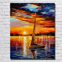 no framed hand painted picture handpainted modern art beautiful sailing scenery palette knife oil painting on canvas home decor