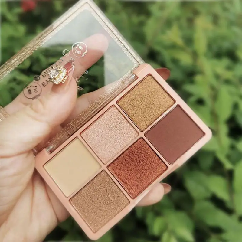 6 цветов пюре диск для теней гель с блестками матовый металлический палитра