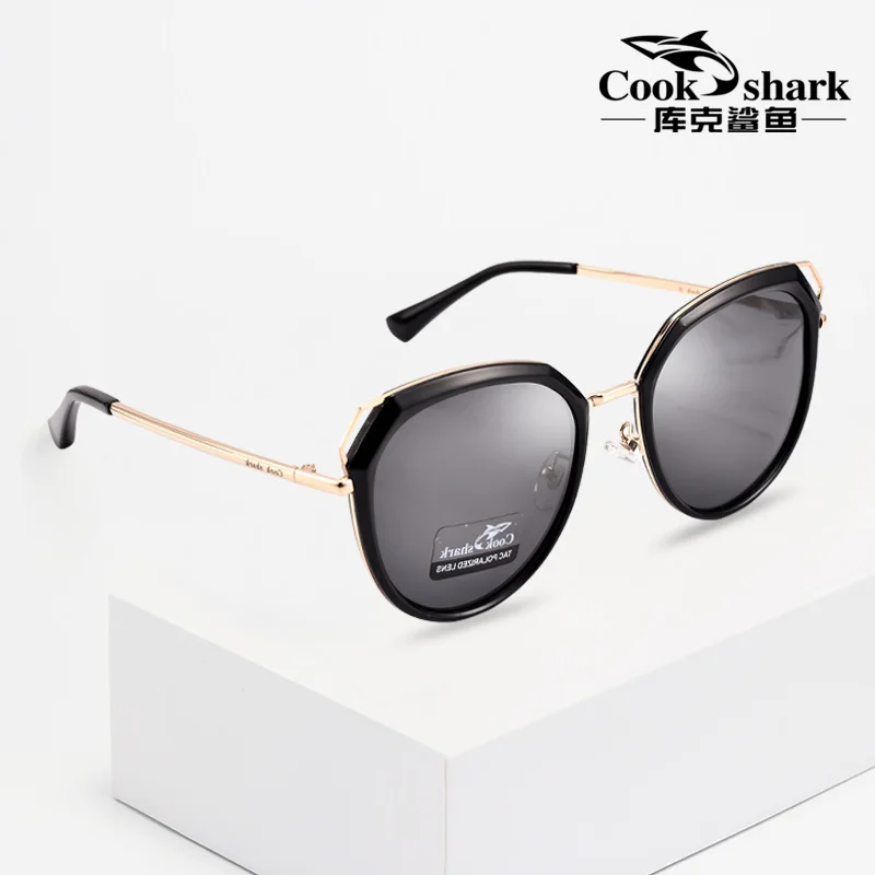 Солнцезащитные очки Cook Shark женские поляризационные большие круглые с защитой от