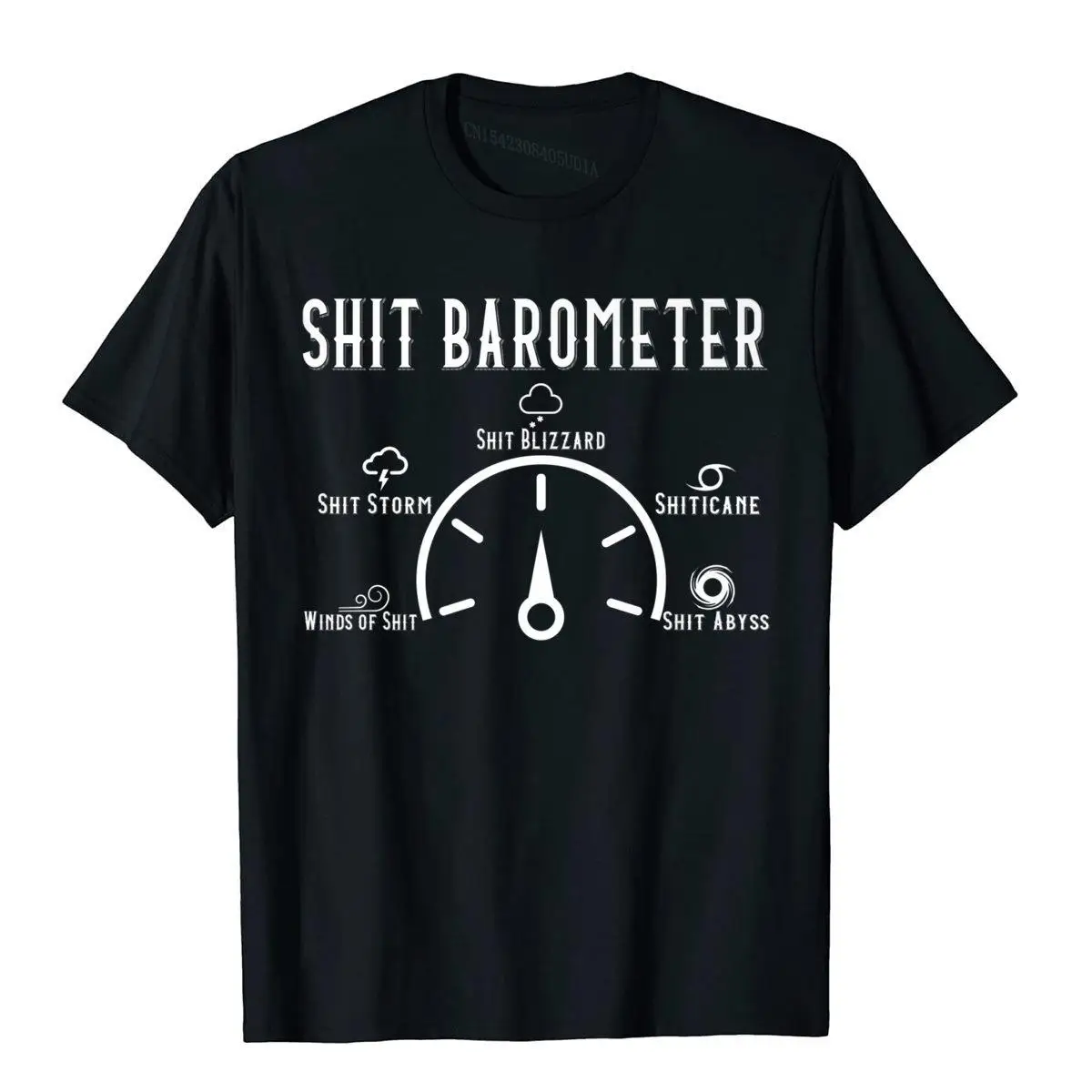 

Shit Barometer Funny T-Shirt Hip Hop Normal T Shirts Cotton Tees For Men Custom Christmas Clothing Aesthetic