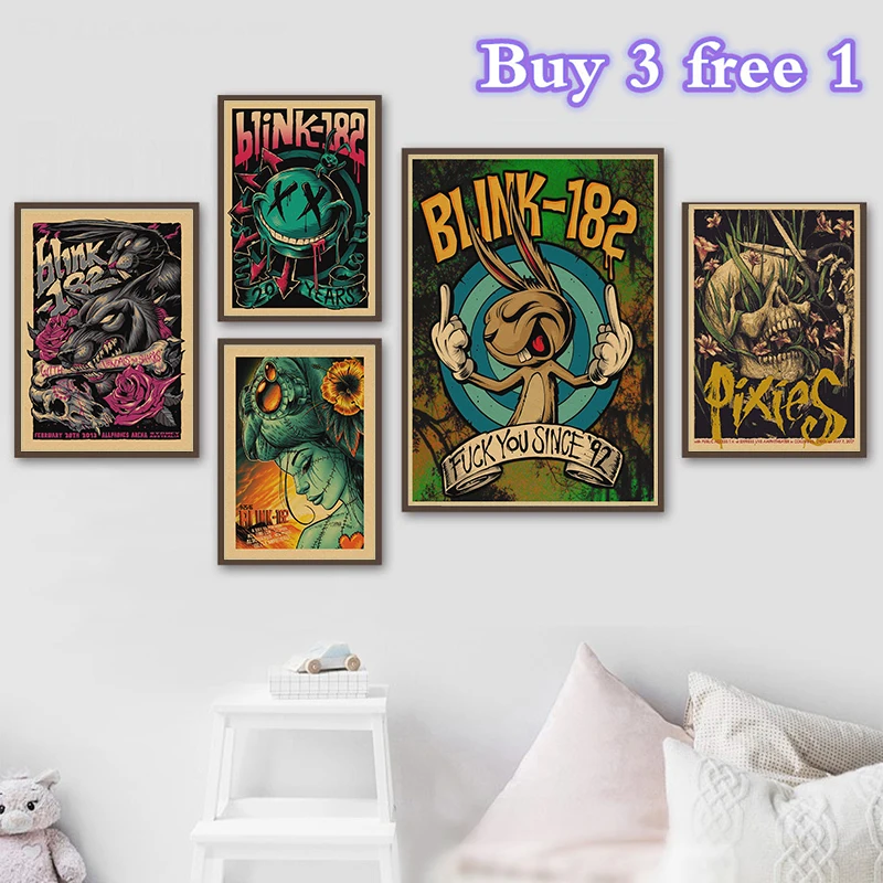 Винтажный постер The Blink 182 рок группа крафт ретро панк-рок плакат Европейская и