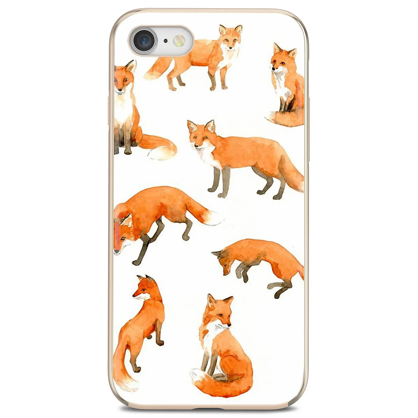 Акварельные лисы Red Baby Fox animal для Samsung Galaxy A10 A30 A40 A50 A60 A70 S6 Active Note 10 Plus Edge M30 мягкие