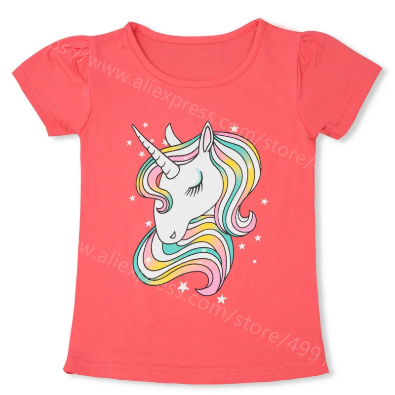 

2-6 Years Summer Fashion Unisex Unicorn T Shirt Children Boys Short Sleeves White Tees Baby Kids Tee Tops For Girls Clothes