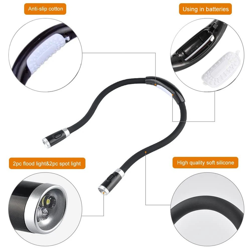 Светодиодная лампа на шею гибсветильник светильник свободные руки для чтения