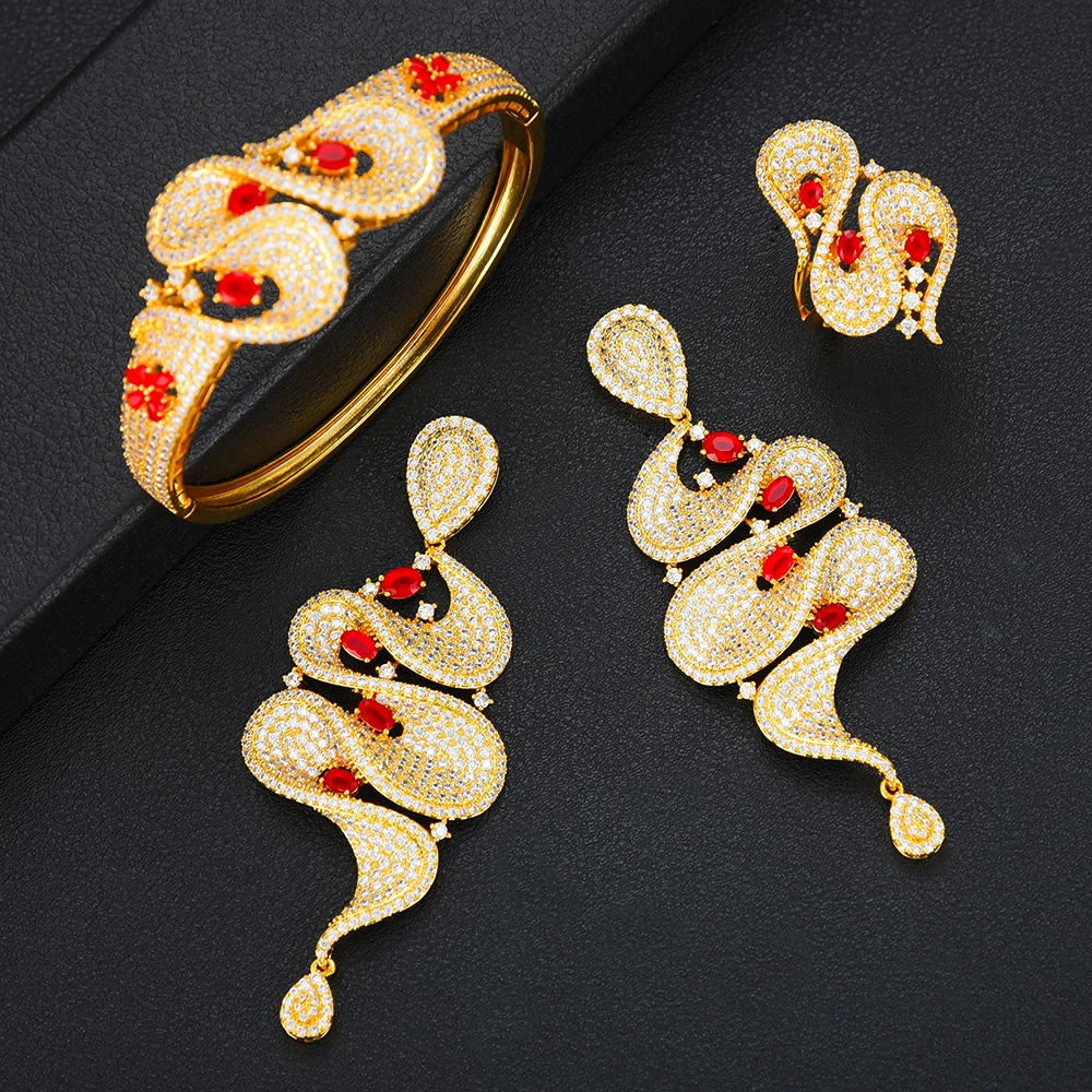 GODKI Luxury Geometry Dubai Gold Jewelry Sets Nigerian Wedding African Beads Bridal Jewellery Set Cubic Zircon Ethiopian | Украшения и