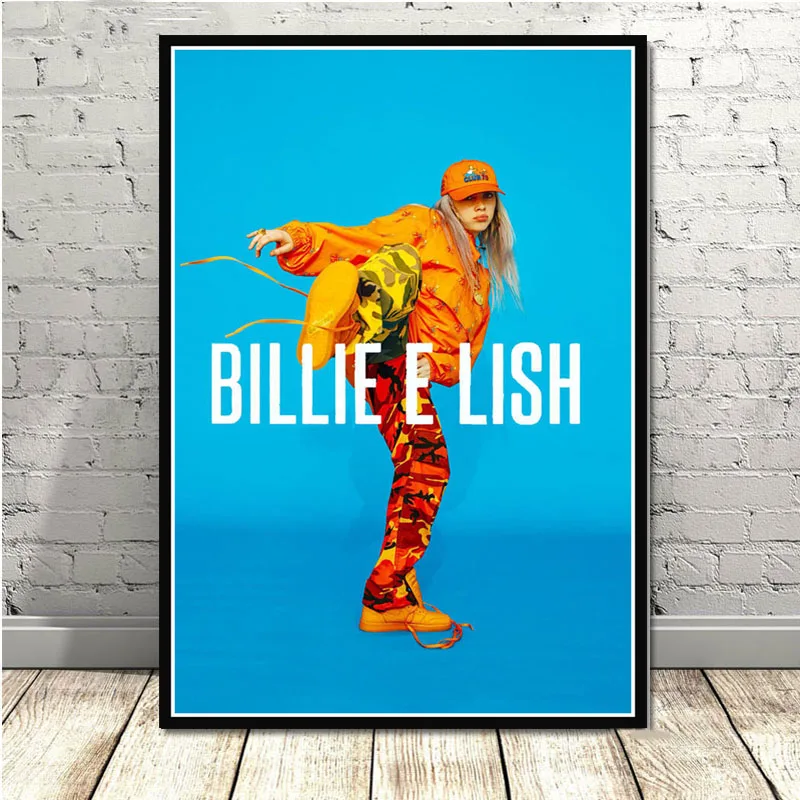 Постер и принты Billie Eilish мы все засыпаем зарыть друг поп-звезда художественная живопись настенные картины для гостиной домашний декор - Цвет: Многоцветный
