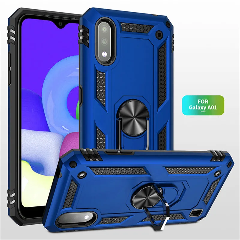 

For Samsung A01 Case Magnet Car Ring Stand Holder Cover for Samsung Galaxy A01 A 01 Shockproof Cover Funda For A01 SM-A015F/DS
