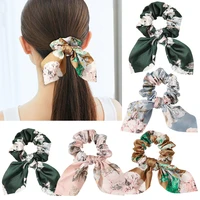 chiffon bowknot elastic hair bands for women girls solid color scrunchies headband hair ties ponytail holder hair accessorie