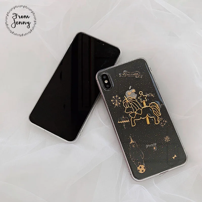 From Jenny Fantasy Trojan for iPhone x xr xs max 6 6s 7 8 Plus cartoon transparent mobile phone TPU protection soft shell |