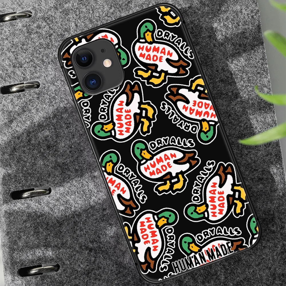 

human made Phone Case Cover Hull For iphone 5 5s se 2020 6 6s 7 8 12 mini plus X XS XR 11 PRO MAX black Cell Soft Prime 3D Back