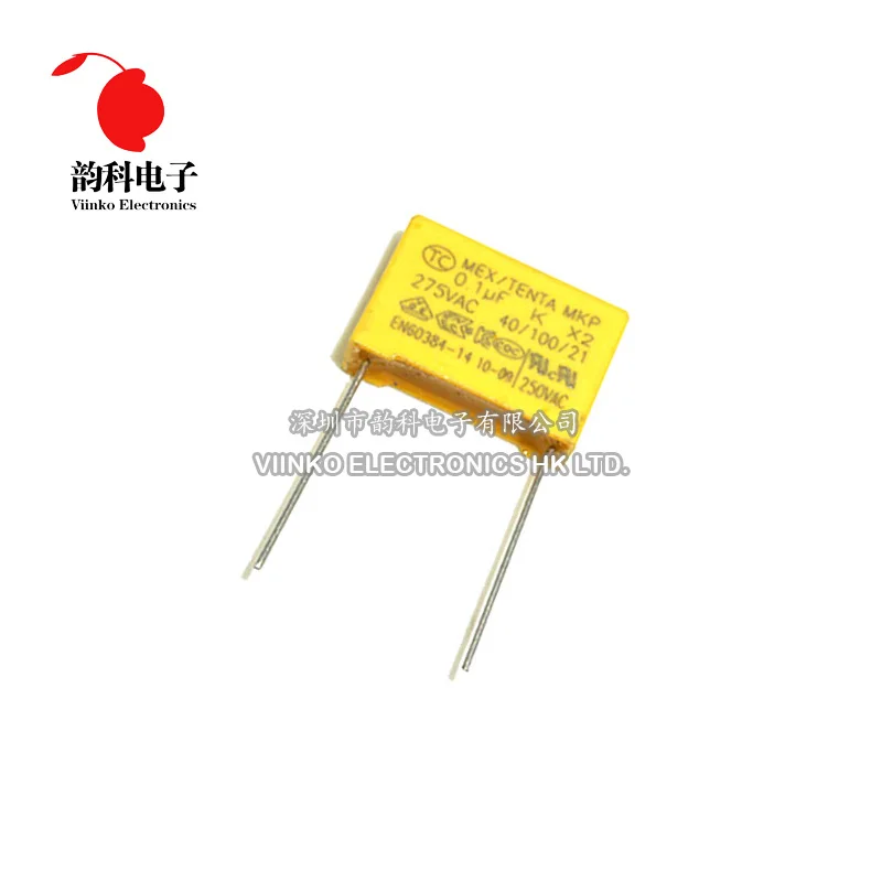 10pcs 275V X2 capacitor Pitch 15mm 275VAC Polypropylene film 0.1uF 100nF | Электронные компоненты и