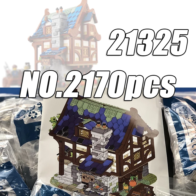 

MOC Compatible 21325 Creative City Street Medieval Blacksmith Model 2170 PCS Building Block Brick Set Toys Kid Christmas Gift