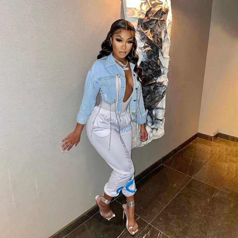 Женская Асимметричная джинсовая куртка anjahome повседневный Укороченный кардиган