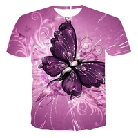 new animal round neck t shirt mens high quality mens t shirt short sleeve butterfly pattern 3d printing fashion handsome mens