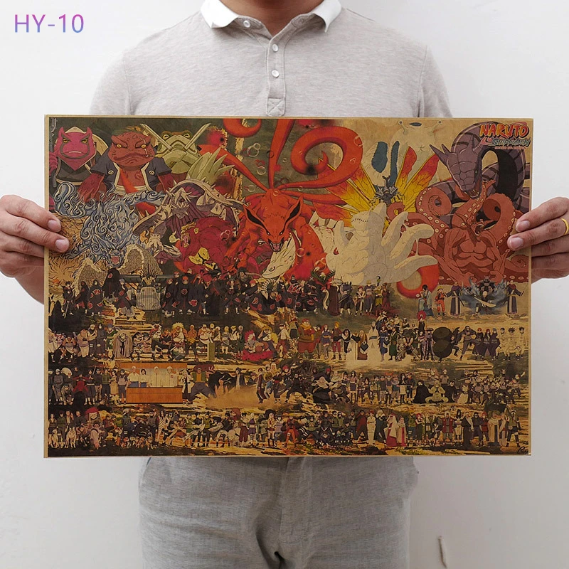Постер Naruto Винтаж Классический Аниме Мультфильм крафт-бумага плакат живопись настенные наклейки домашние декоративные