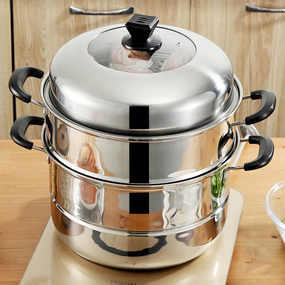 Пароварка на 2 4 уровня кастрюля из нержавеющей стали кухонная утварь плита